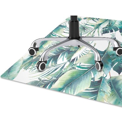 Office chair floor protector palm leaves