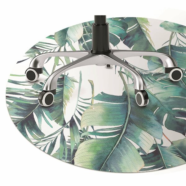 Office chair floor protector palm leaves