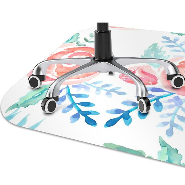 Computer chair mat bright flowers