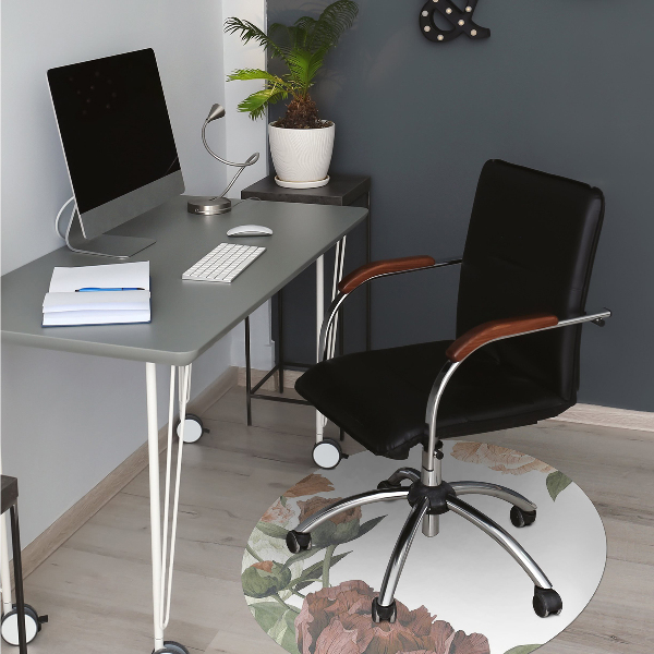Office chair mat Vintage Peonies