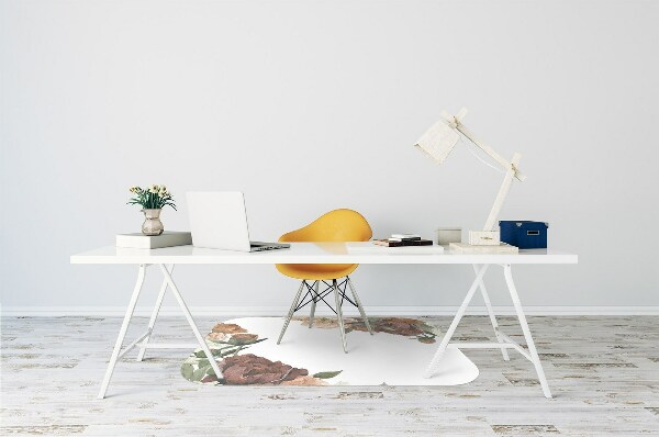 Office chair mat Vintage Peonies