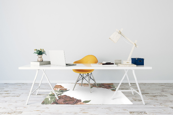 Office chair mat Vintage Peonies