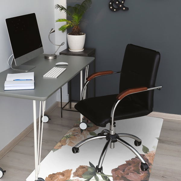 Office chair mat Vintage Peonies