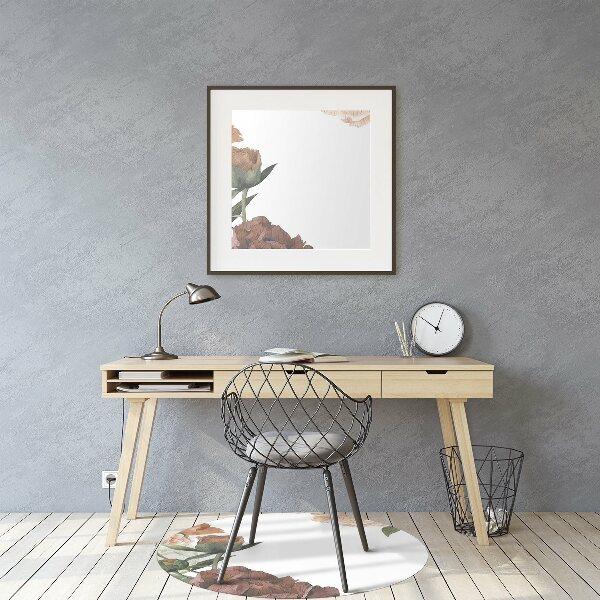 Office chair mat Vintage Peonies