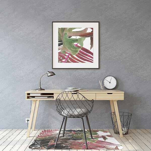 Office chair mat monstera