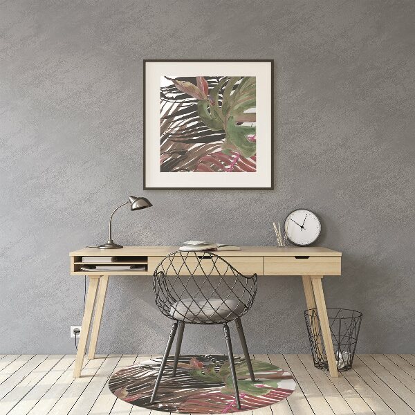 Office chair mat monstera