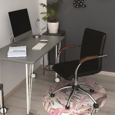 Office chair floor protector tropical roses