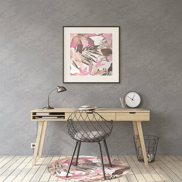 Office chair floor protector tropical roses