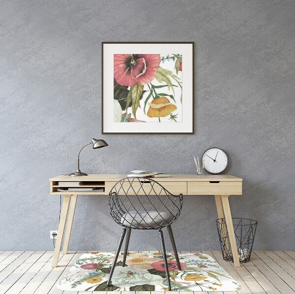 Computer chair mat grasshopper bouquet