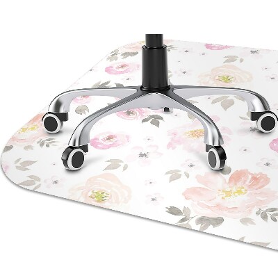 Office chair mat watercolor flowers