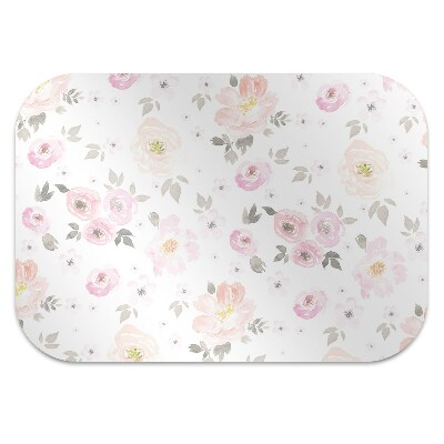 Office chair mat watercolor flowers