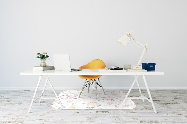 Office chair mat watercolor flowers