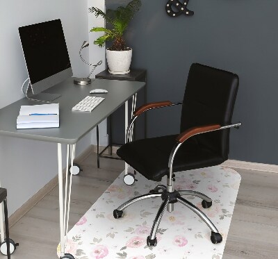 Office chair mat watercolor flowers