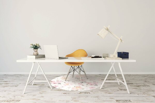 Office chair mat watercolor flowers