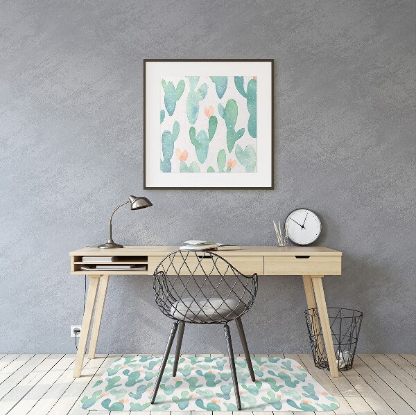 Computer chair mat alternative cacti