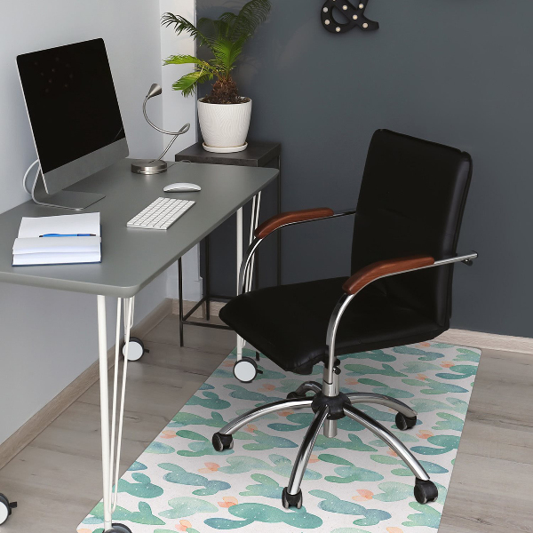 Computer chair mat alternative cacti