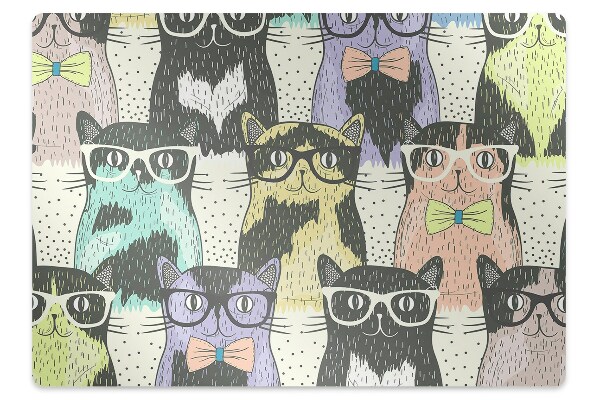 Chair mat floor panels protector Cats glasses