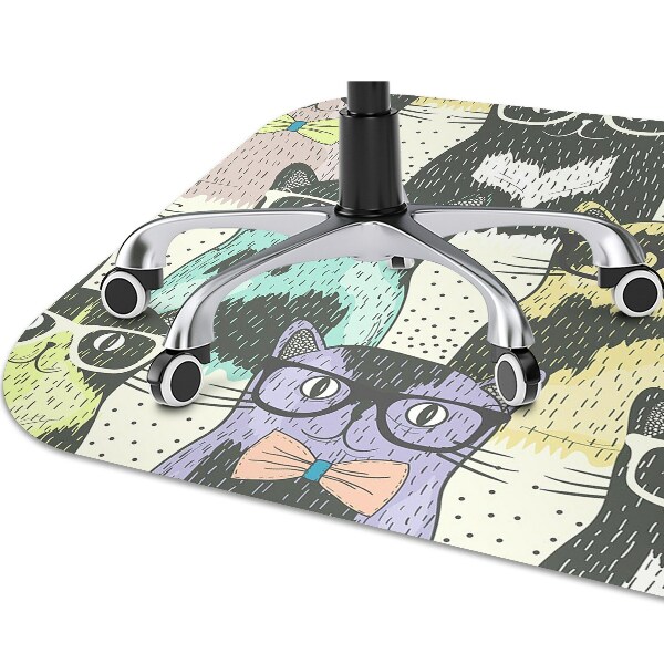 Chair mat floor panels protector Cats glasses
