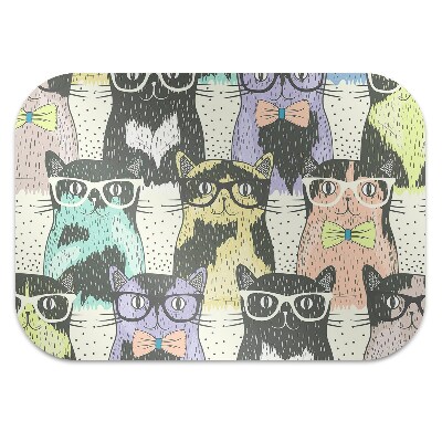 Chair mat floor panels protector Cats glasses