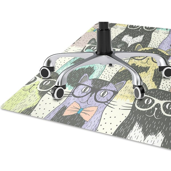 Chair mat floor panels protector Cats glasses