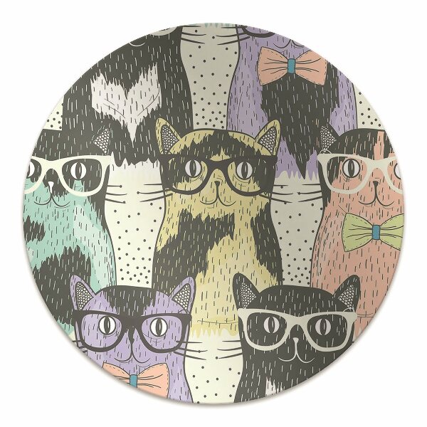 Chair mat floor panels protector Cats glasses