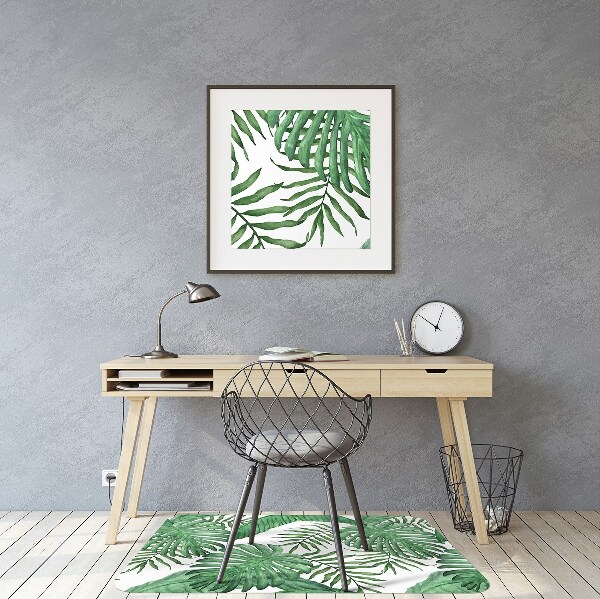 Desk chair mat Palm leaves