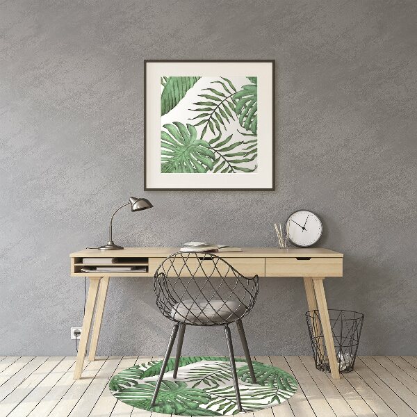 Desk chair mat Palm leaves