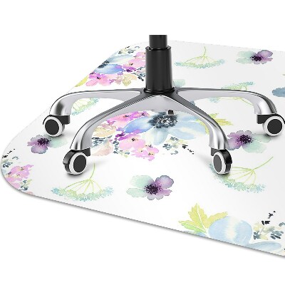 Chair mat floor panels protector purple flowers