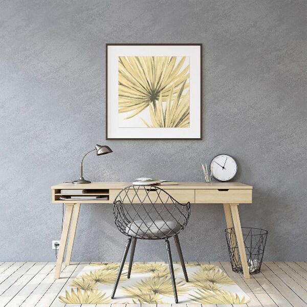 Office chair mat tropical leaves