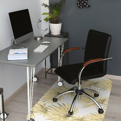 Office chair mat tropical leaves