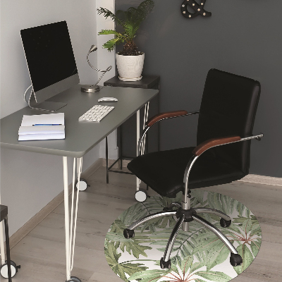 Office chair mat tropical leaves