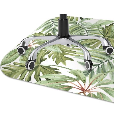 Office chair mat tropical leaves