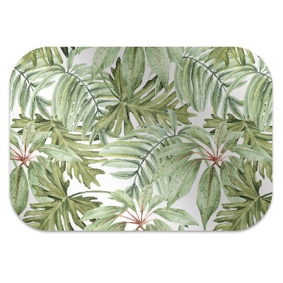 Office chair mat tropical leaves