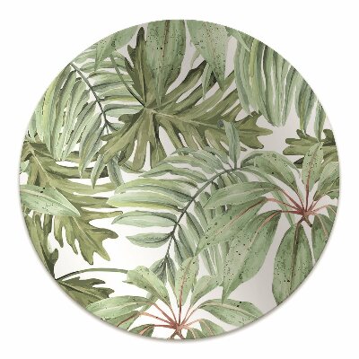 Office chair mat tropical leaves