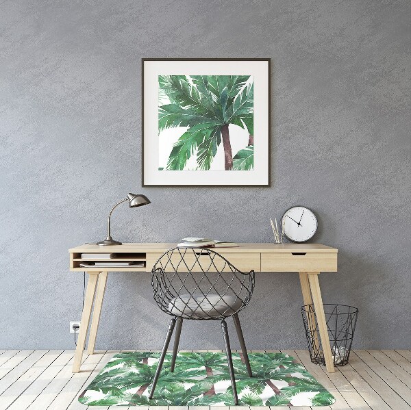 Chair mat floor panels protector tropical palm trees