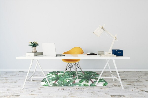 Chair mat floor panels protector tropical palm trees