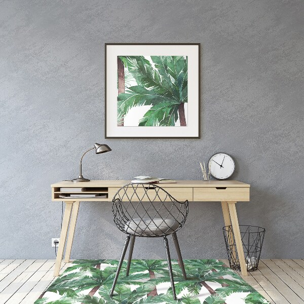 Chair mat floor panels protector tropical palm trees