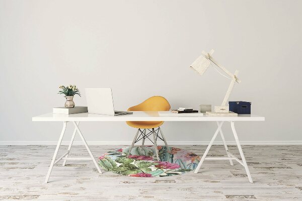 Chair mat floor panels protector tropical garden