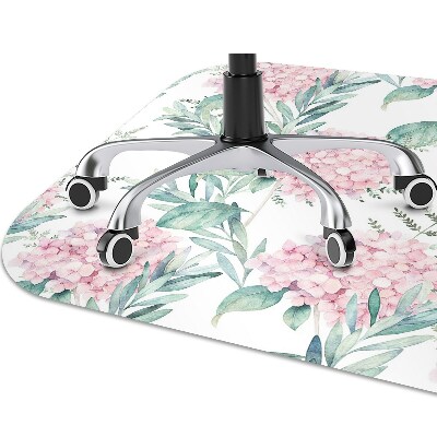 Office chair floor protector Light pink flowers