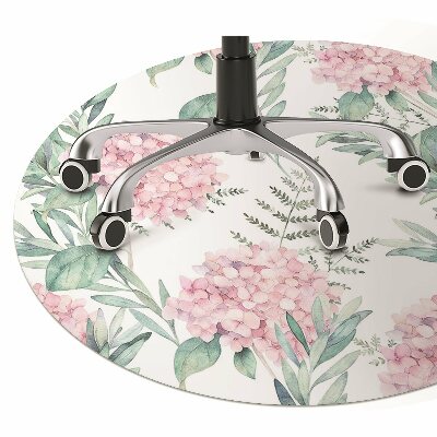 Office chair floor protector Light pink flowers