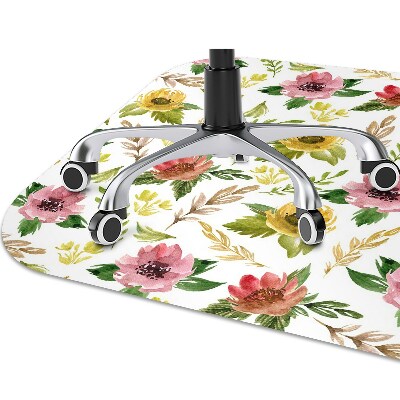 Office chair mat watercolor Flowers