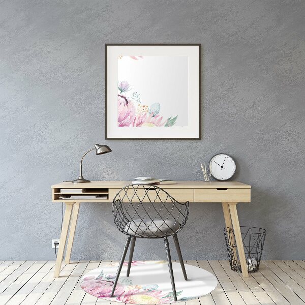 Office chair floor protector Flower frame