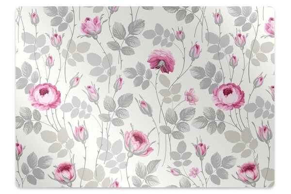 Office chair floor protector pastel Roses