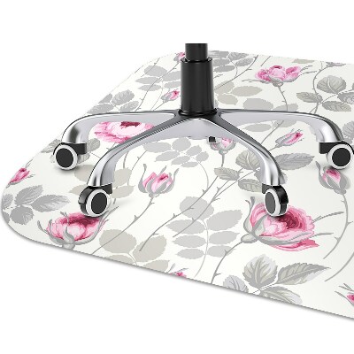 Office chair floor protector pastel Roses