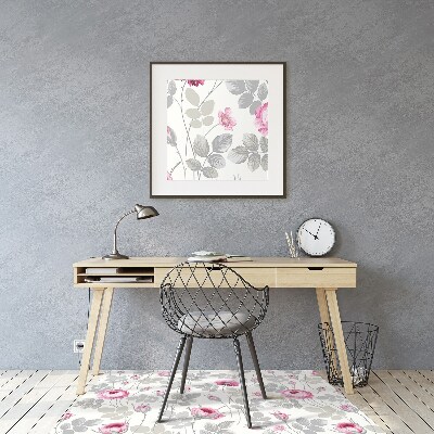 Office chair floor protector pastel Roses