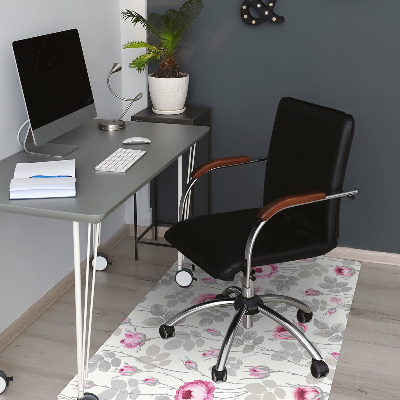 Office chair floor protector pastel Roses