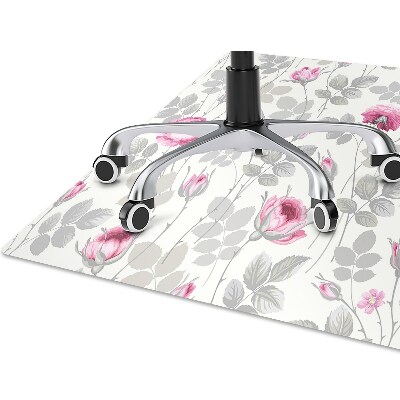 Office chair floor protector pastel Roses