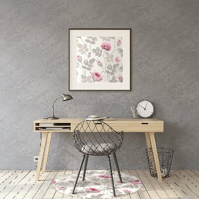 Office chair floor protector pastel Roses