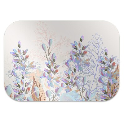 Chair mat floor panels protector pastel leaves