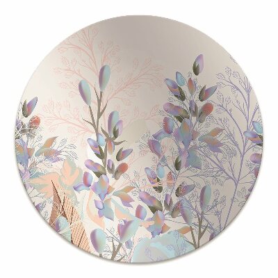 Chair mat floor panels protector pastel leaves